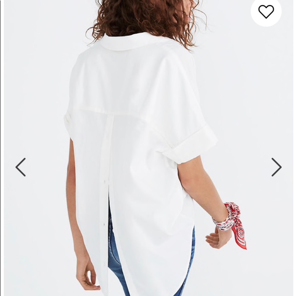 Madewell Courier button-back top in pure white